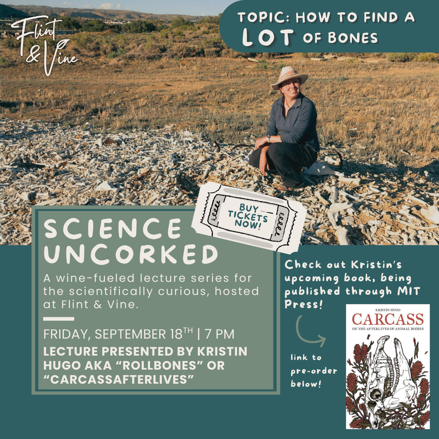 Science Uncorked 4 "How to Find a LOT of Bones" with Kristin Hugo